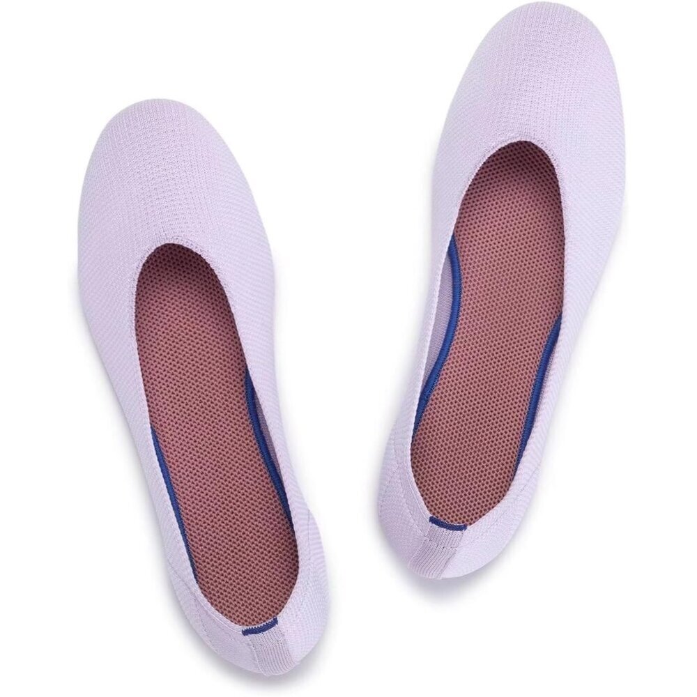 Frank Mully Women’s Purple Knit Fabric Round Toe Slip On Ballet Flat Shoes